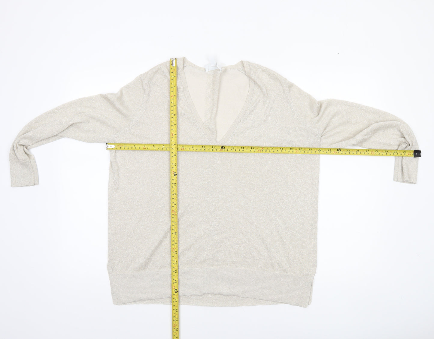 The White Company Women’s Beige V-Neck Knit Jumper Size M