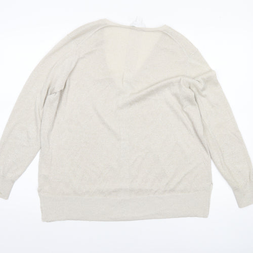 The White Company Women’s Beige V-Neck Knit Jumper Size M
