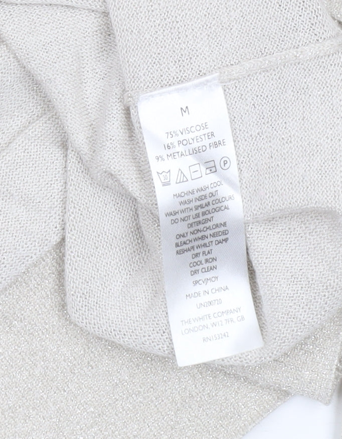 The White Company Women’s Beige V-Neck Knit Jumper Size M