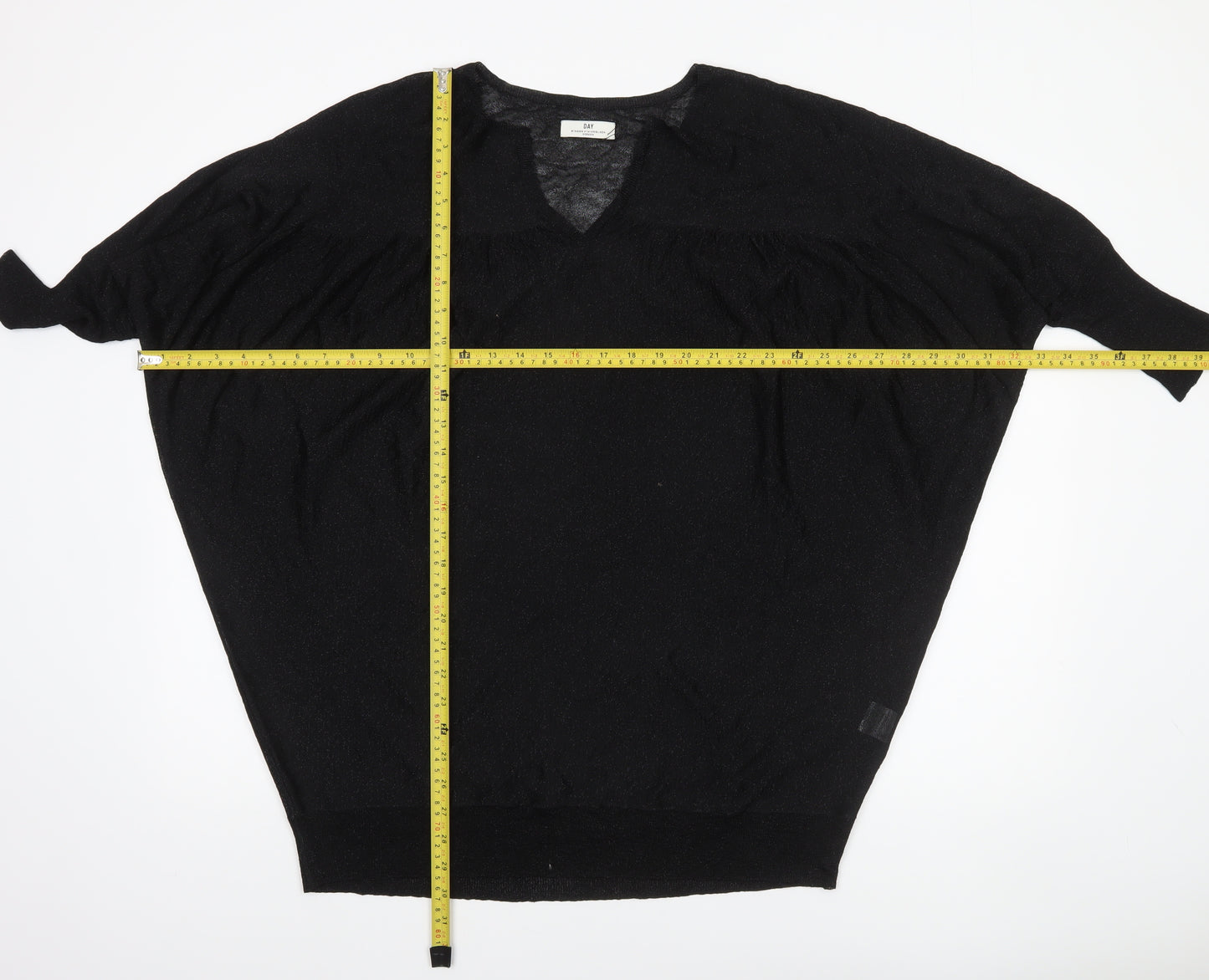 Day Birger et Mikkelsen Women's Black M V-Neck Relaxed Knit Jumper