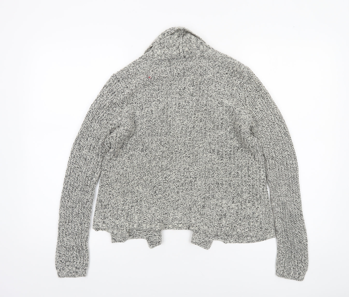 Marks and Spencer Womens Grey Chunky Knit Open Cardigan Size 12