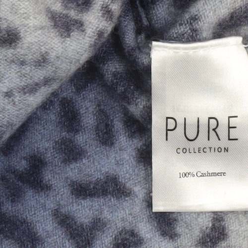 Pure Collection Womens Blue 100% Cashmere Animal Print Jumper UK 18