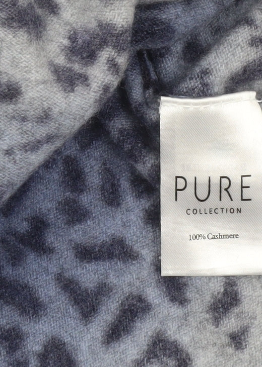 Pure Collection Womens Blue 100% Cashmere Animal Print Jumper UK 18
