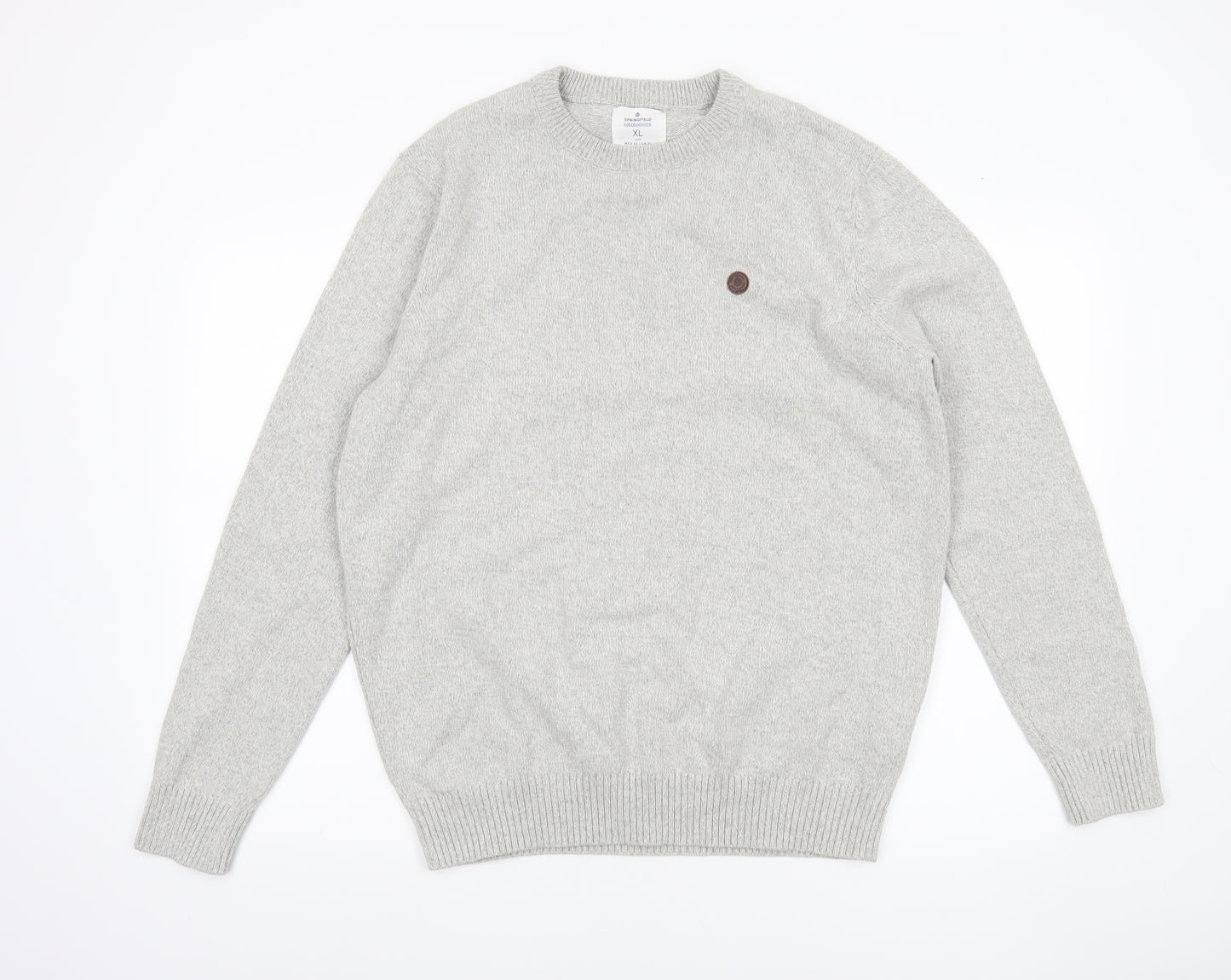 Springfield Men’s Grey Cotton Knit Pullover Jumper XL