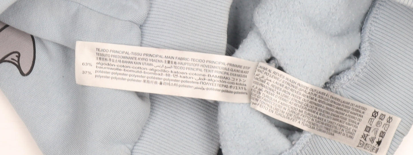 Bershka Men’s Blue Graphic Print Pullover Sweatshirt Size M