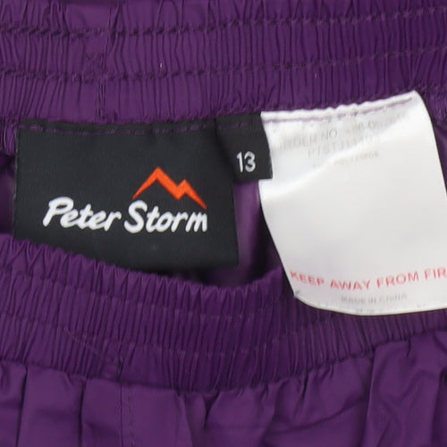 Peter Storm Boys Purple Waterproof Rain Trousers 13 Years Outdoor Lightweight