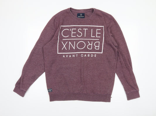 Threadbare Men's Purple Crew Neck Graphic Sweatshirt L