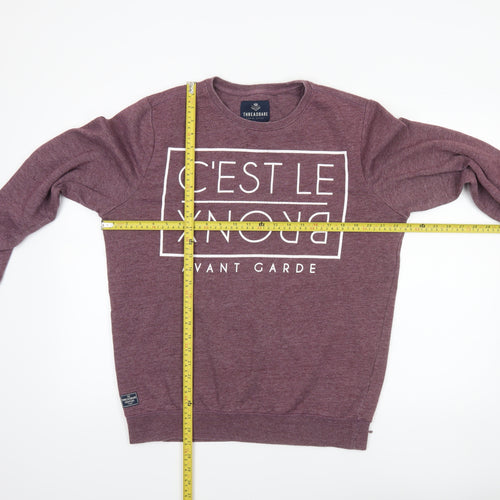 Threadbare Men's Purple Crew Neck Graphic Sweatshirt L