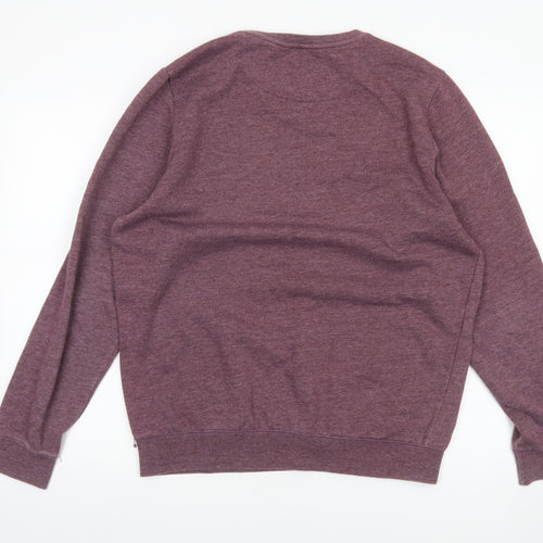 Threadbare Men's Purple Crew Neck Graphic Sweatshirt L