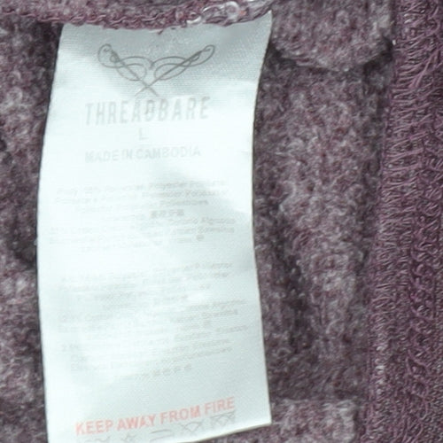 Threadbare Men's Purple Crew Neck Graphic Sweatshirt L