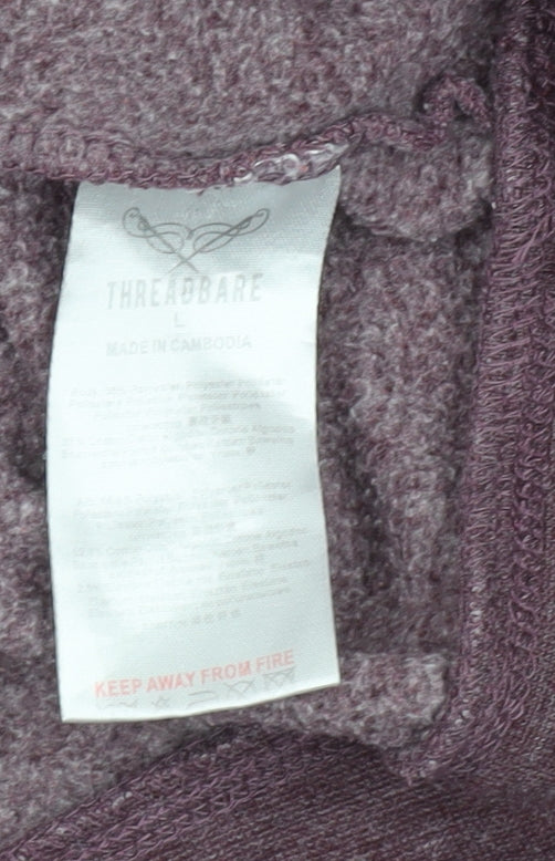 Threadbare Men's Purple Crew Neck Graphic Sweatshirt L