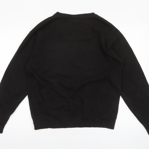 Adidas Mens Black Crew Neck Graphic Logo Sweatshirt Size S