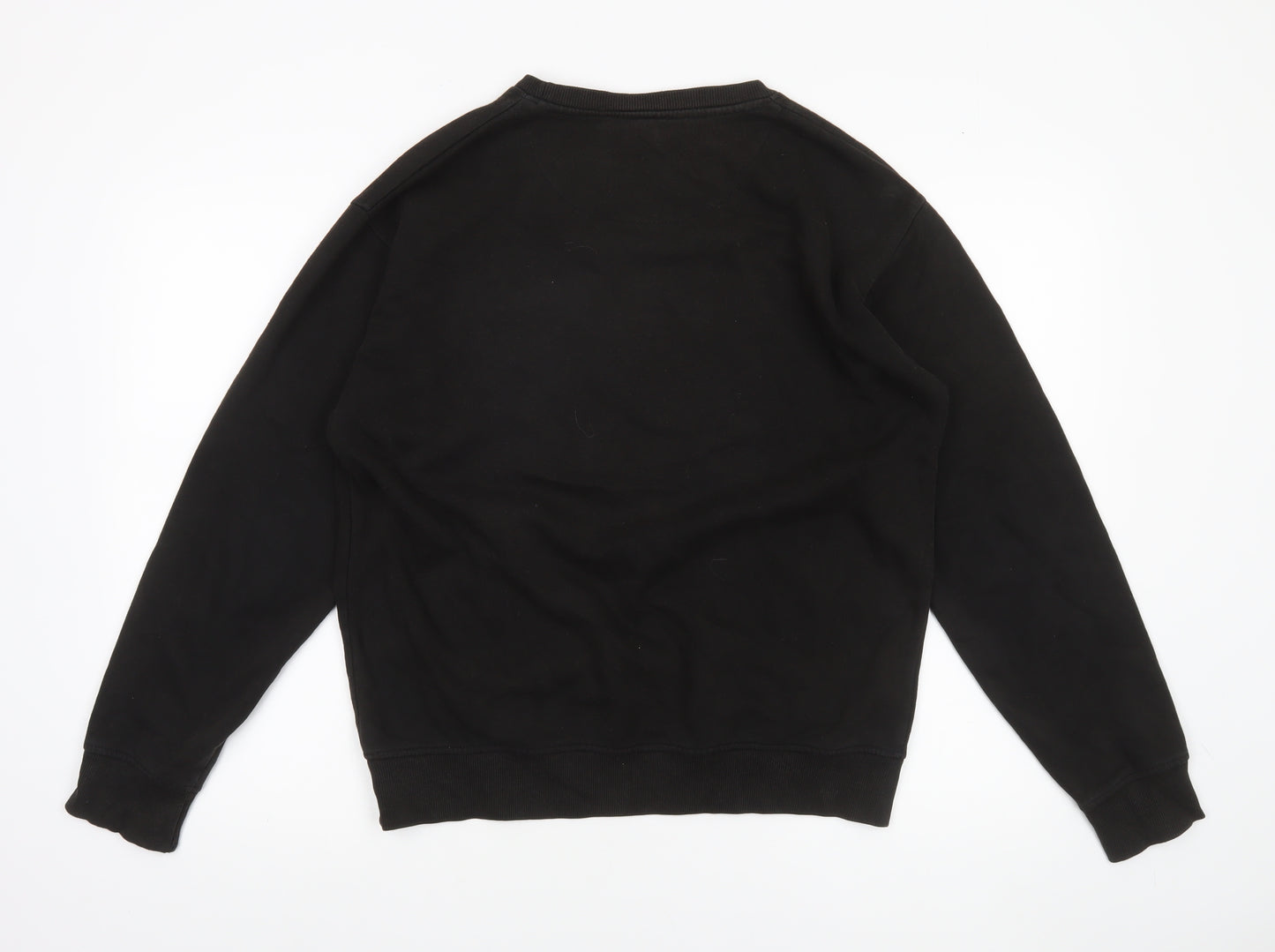 Adidas Mens Black Crew Neck Graphic Logo Sweatshirt Size S