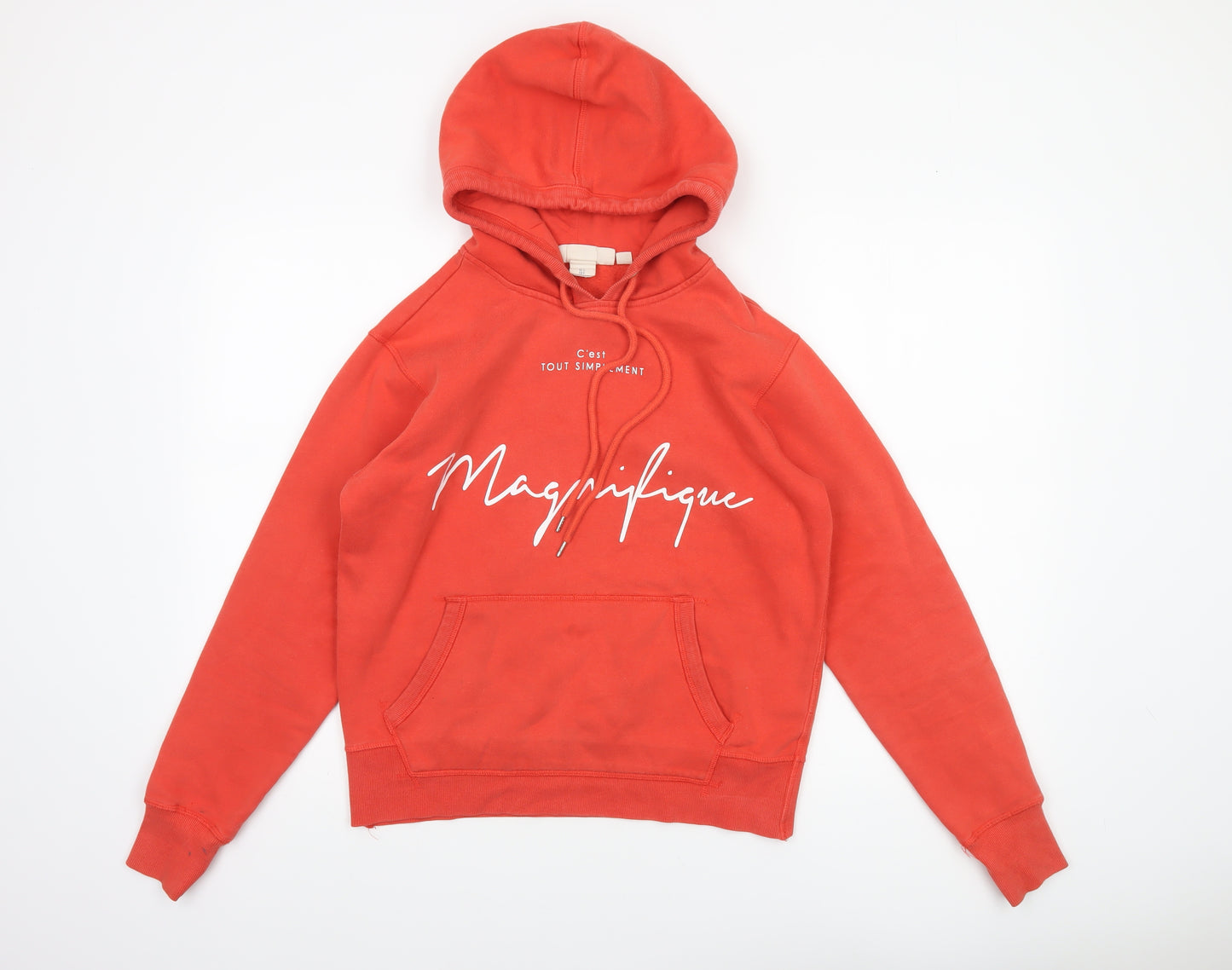 L.O.G.G. Womens Red Pullover Hoodie Magniﬁque Print Size 12