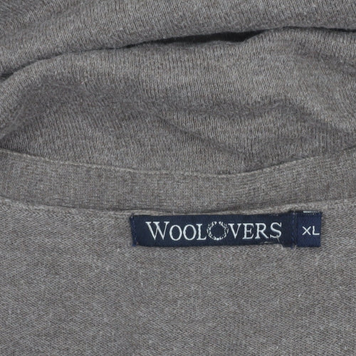 Woolovers Womens Brown Cotton Silk V-Neck Long Sleeve Cardigan XL