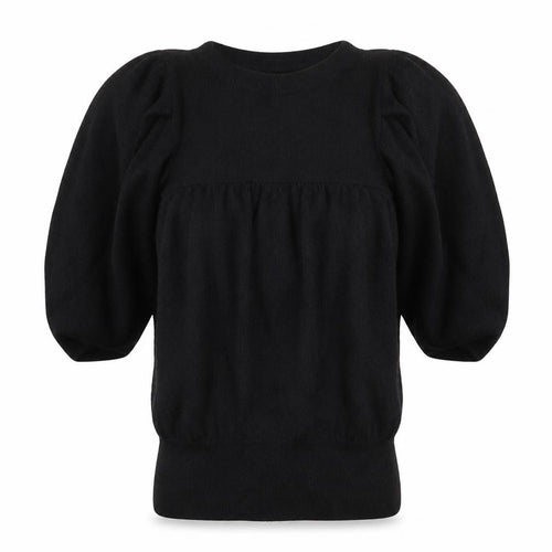 Full Circle Women's Black XS Puff Sleeve Angora Knit Jumper