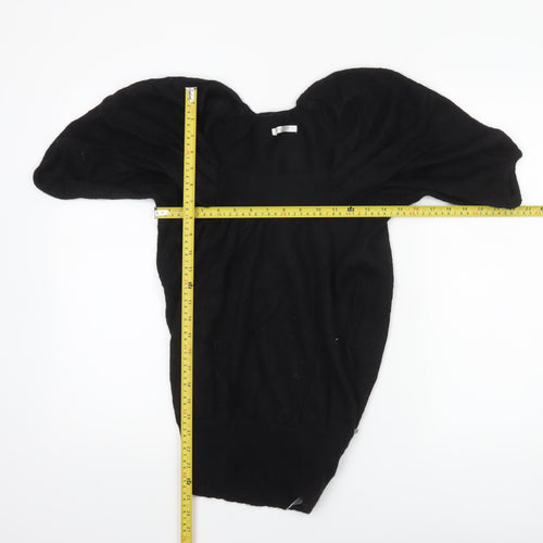 Full Circle Women's Black XS Puff Sleeve Angora Knit Jumper