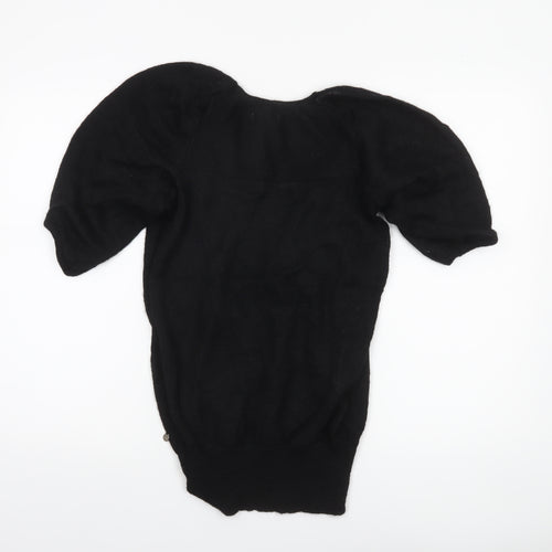 Full Circle Women's Black XS Puff Sleeve Angora Knit Jumper