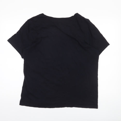 AllSaints Men's Black XL V-Neck Cotton Jersey T-Shirt