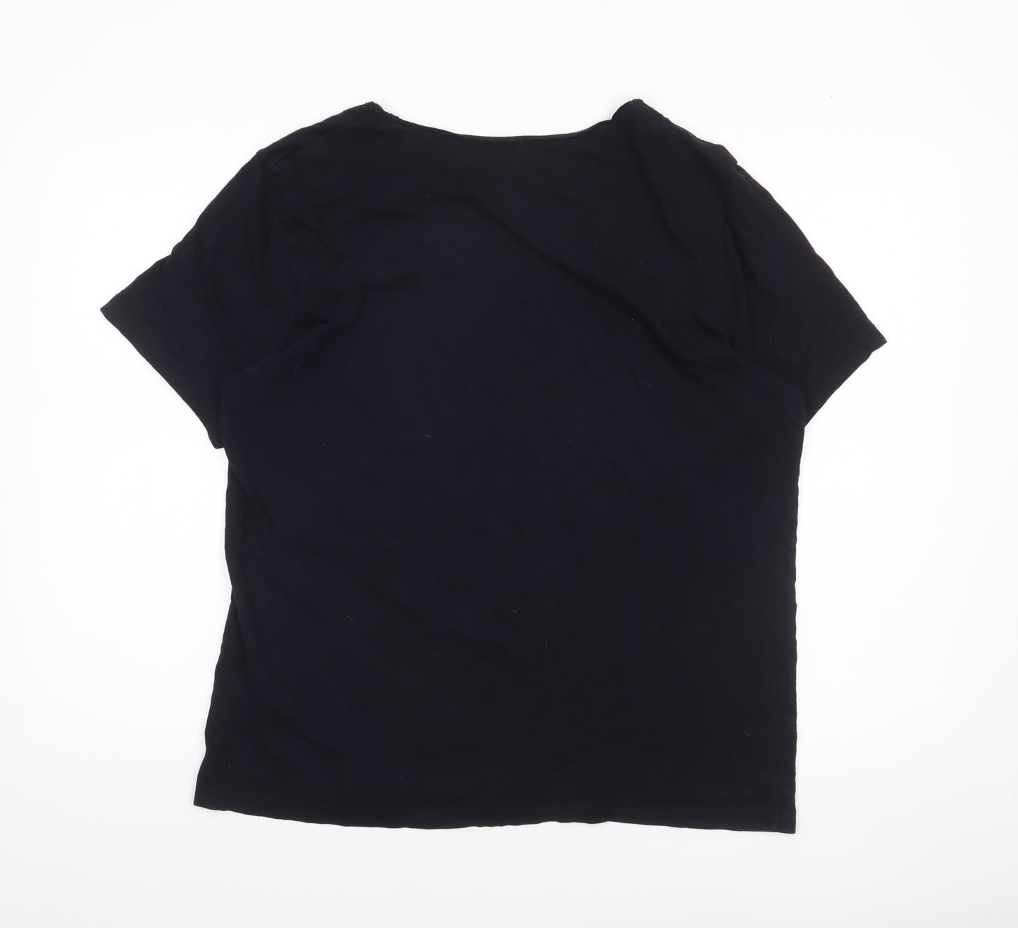 AllSaints Men's Black XL V-Neck Cotton Jersey T-Shirt