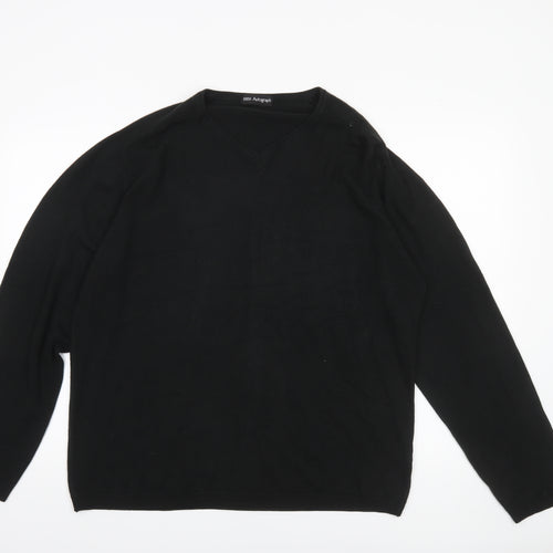 Marks and Spencer Men’s Black V-Neck Jumper XL Acrylic Knit