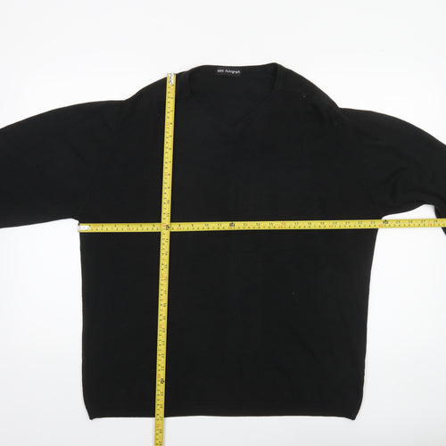 Marks and Spencer Men’s Black V-Neck Jumper XL Acrylic Knit