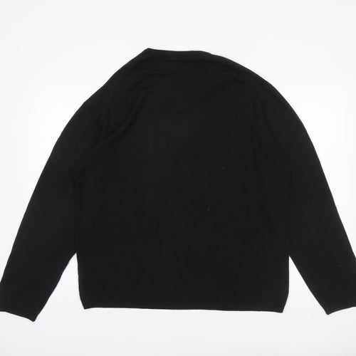 Marks and Spencer Men’s Black V-Neck Jumper XL Acrylic Knit