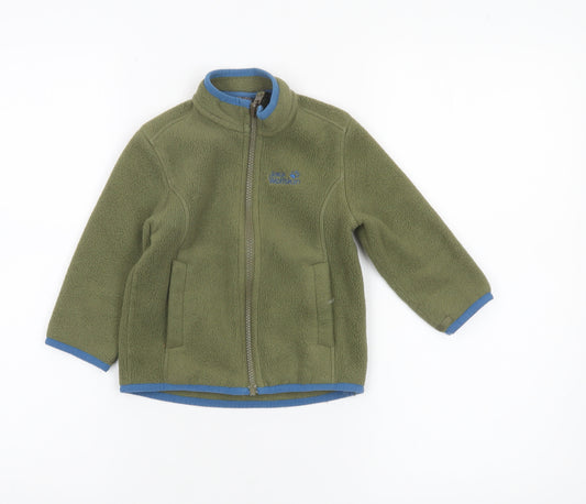 Jack Wolfskin Boys Green Fleece Full Zip Jacket Size 2 Years