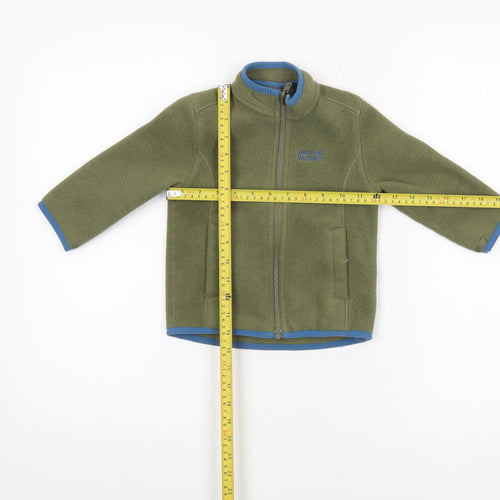 Jack Wolfskin Boys Green Fleece Full Zip Jacket Size 2 Years