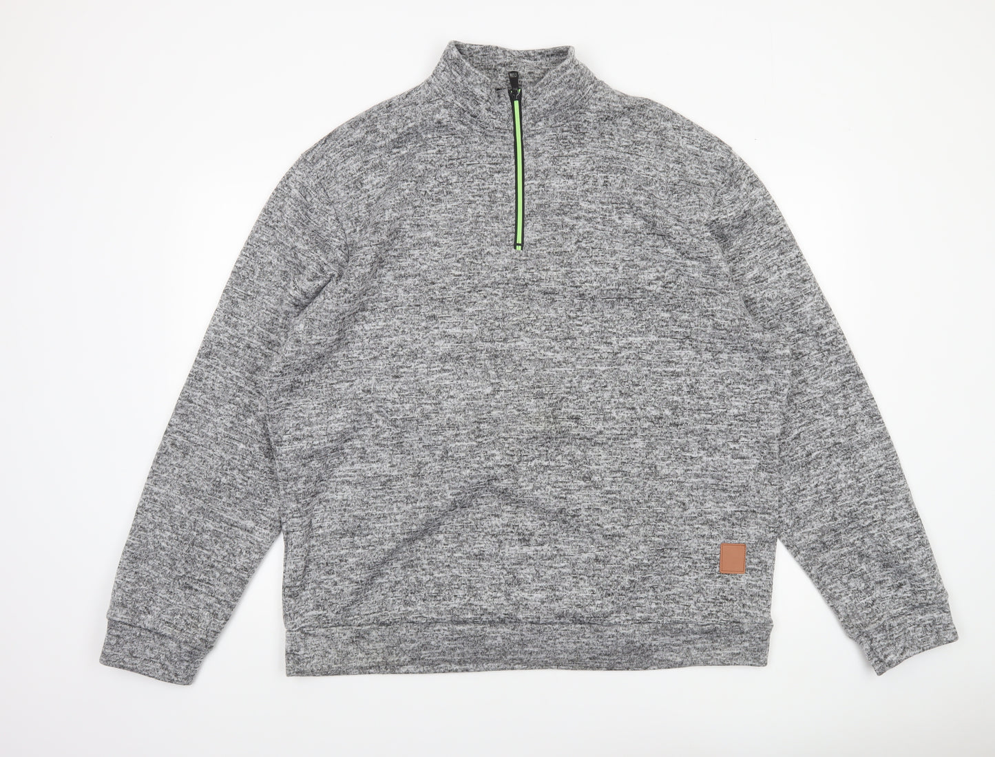 SIIMHWRSS Men's Grey 1/4 Zip Mock Neck Pullover Sweatshirt Size M