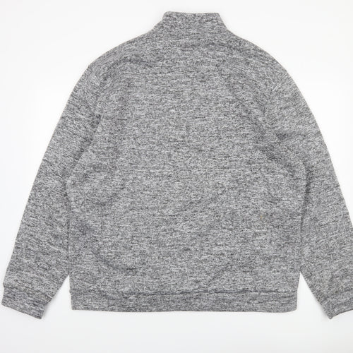 SIIMHWRSS Men's Grey 1/4 Zip Mock Neck Pullover Sweatshirt Size M