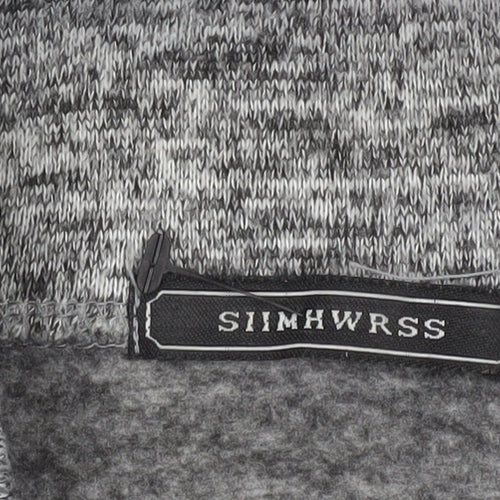 SIIMHWRSS Men's Grey 1/4 Zip Mock Neck Pullover Sweatshirt Size M