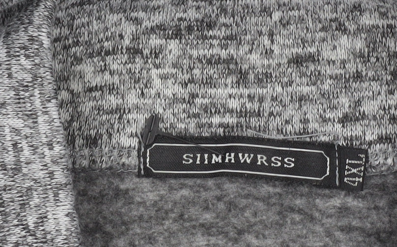 SIIMHWRSS Men's Grey 1/4 Zip Mock Neck Pullover Sweatshirt Size M