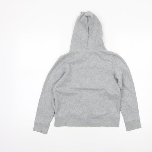 GAP Girls Grey Logo Pullover Hoodie L 10-11 Years Cotton Blend
