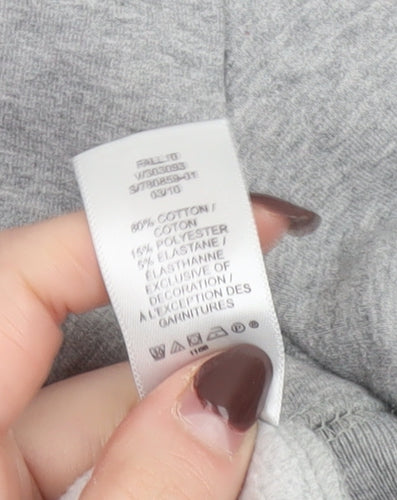 GAP Girls Grey Logo Pullover Hoodie L 10-11 Years Cotton Blend