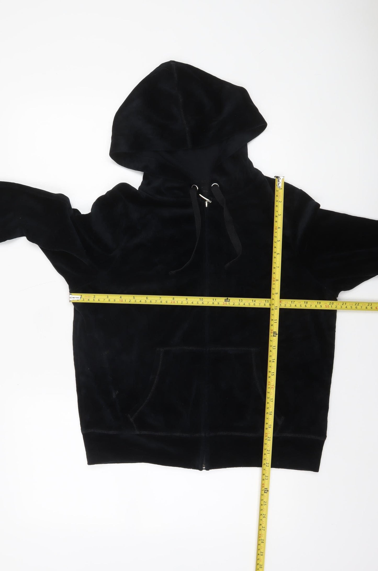 Marks and Spencer Womens Black Velour Full Zip Hoodie UK 16