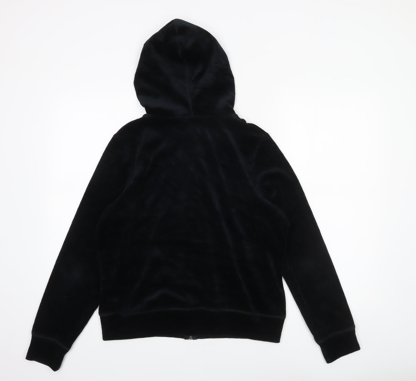 Marks and Spencer Womens Black Velour Full Zip Hoodie UK 16