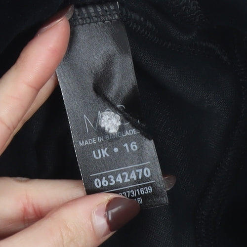 Marks and Spencer Womens Black Velour Full Zip Hoodie UK 16