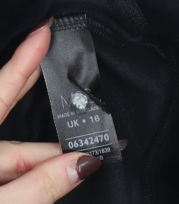 Marks and Spencer Womens Black Velour Full Zip Hoodie UK 16