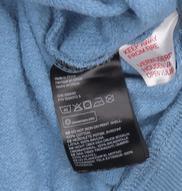 H&M Women’s Blue Cotton Pullover Sweatshirt Size 14 Self-Care Club Print
