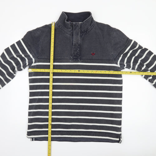 Crew Clothing Company Men’s Blue Striped 1/4 Zip Sweatshirt L Regular Fit