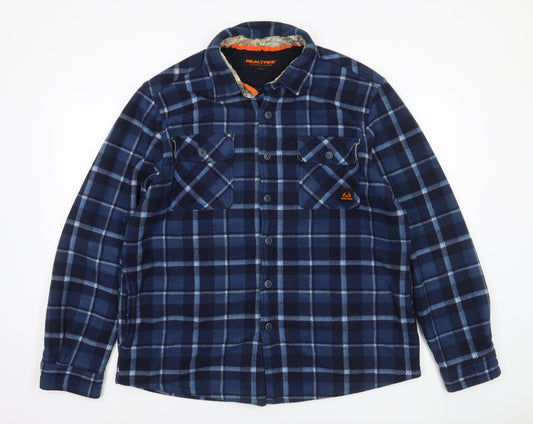 Realtree Men's Blue Checked Flannel Shirt Jacket XL
