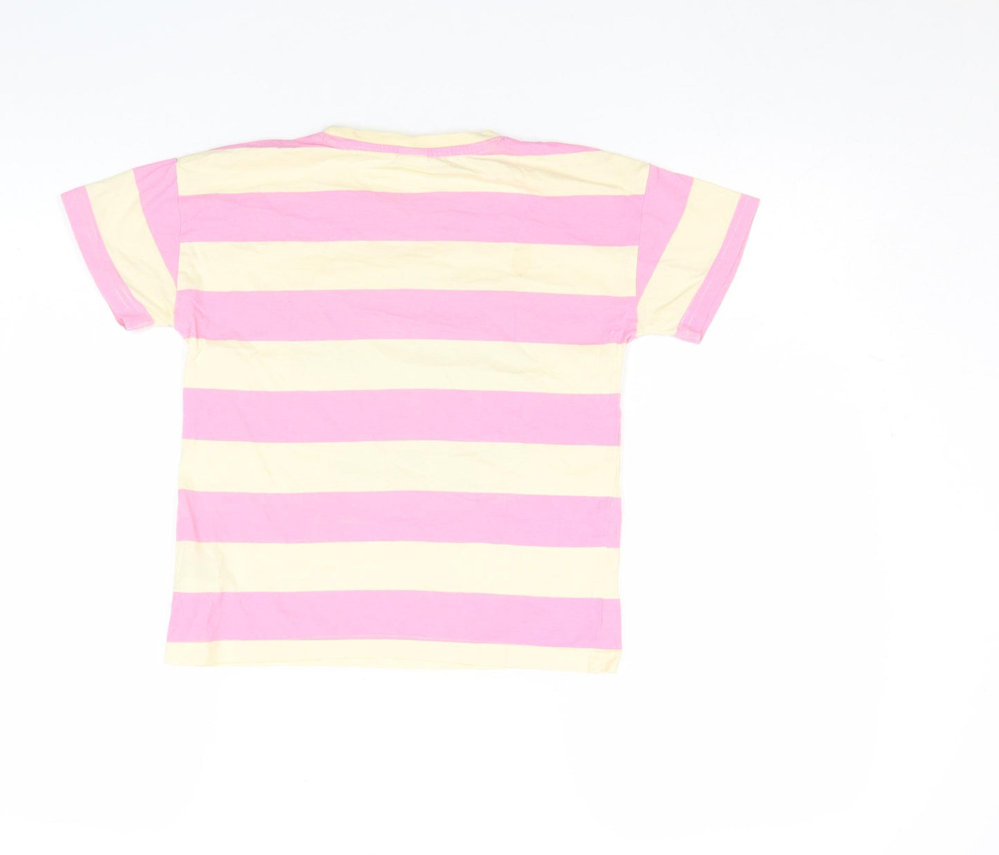 Lindex Girls Multicoloured Striped Flower Graphic Cotton T-Shirt 10-11 Years