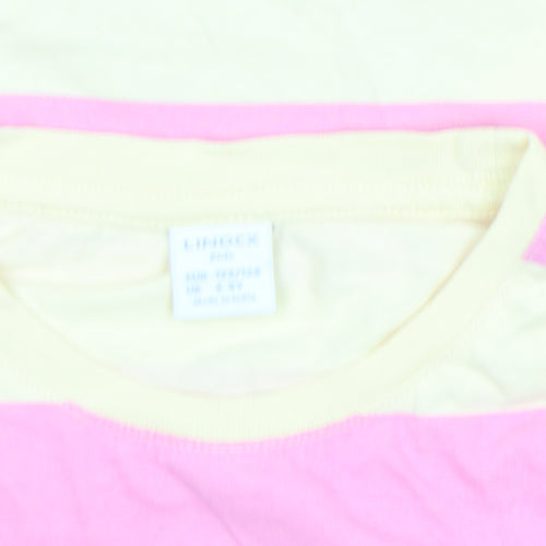 Lindex Girls Multicoloured Striped Flower Graphic Cotton T-Shirt 10-11 Years