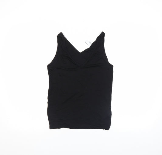 & Other Stories Women Black Lyocell V-Neck Tank Top Size 10