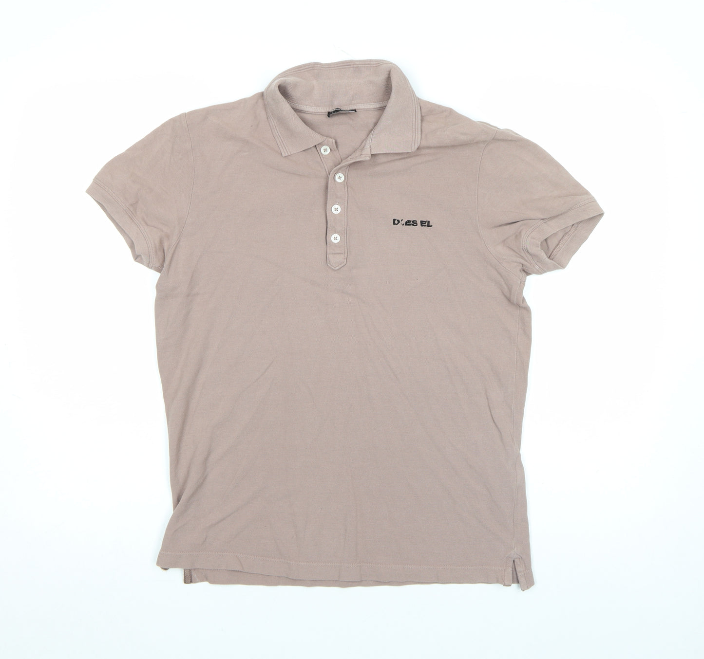Diesel Men's Brown Cotton Short Sleeve Polo Shirt Size M