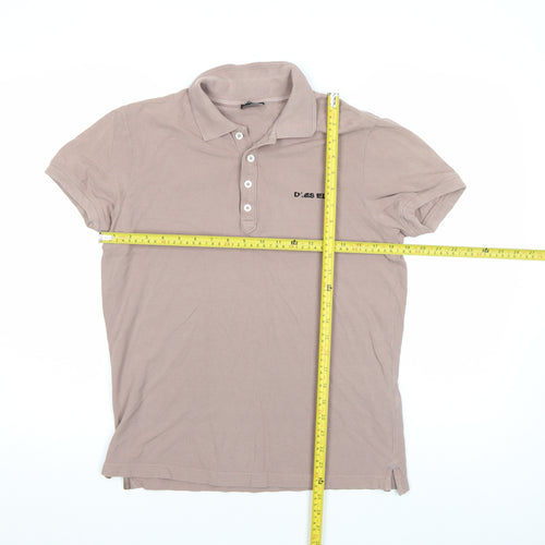 Diesel Men's Brown Cotton Short Sleeve Polo Shirt Size M