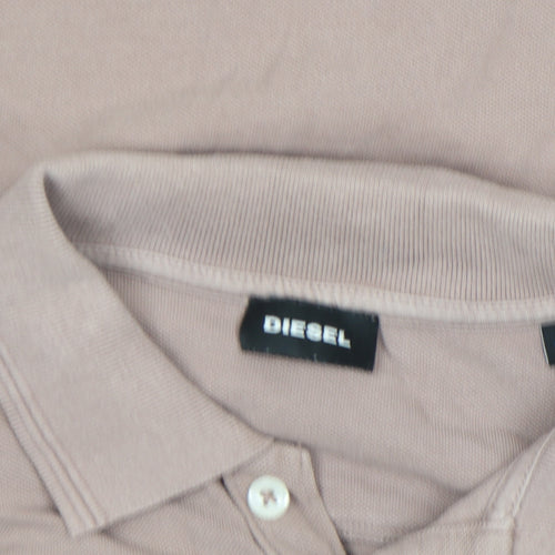 Diesel Men's Brown Cotton Short Sleeve Polo Shirt Size M
