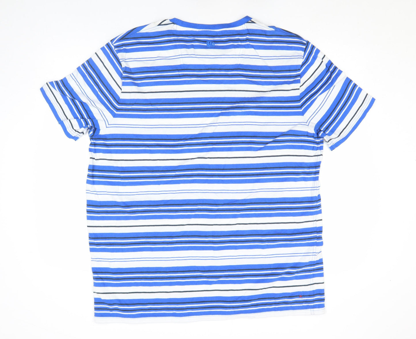 Fat Face Men's Blue Striped Cotton Crew Neck T-Shirt XL