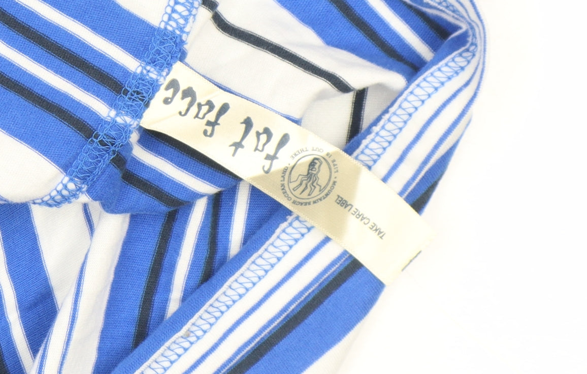 Fat Face Men's Blue Striped Cotton Crew Neck T-Shirt XL